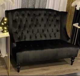 Black Velvet Loveseat