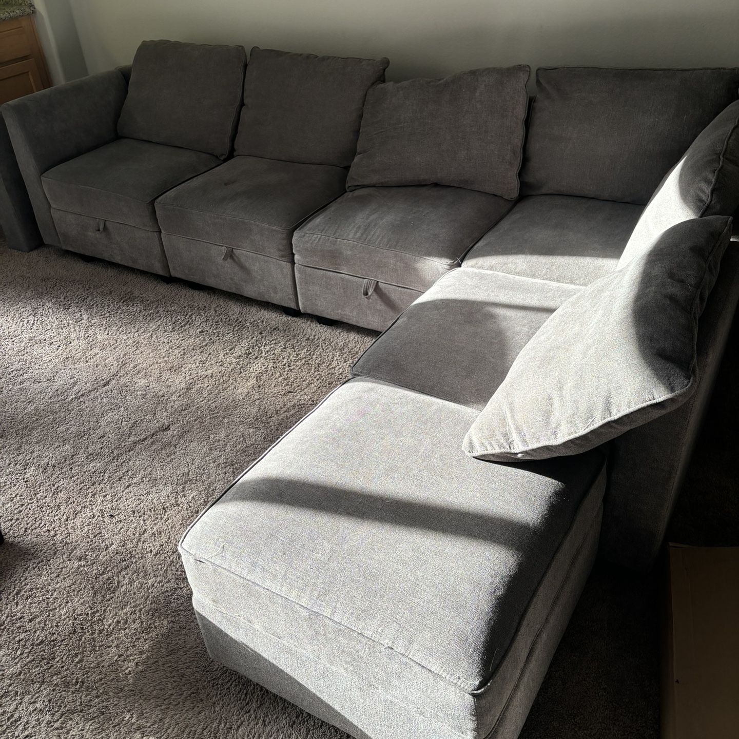 Reid Grey 109" Amazon Couch 