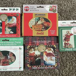 Coca Cola Collectible Christmas Themed Playing Cards (5 Different Years) - New