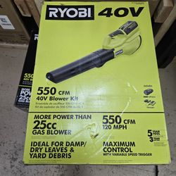 Ryobi 40V 120 MPH 550 CFM Cordless Battery Leaf Blower (Tool Only)