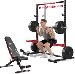 FLYBIRD SR1 Squat Rack with Pull-Up Bar, Adjustable Multi-Functional Power Rack, Inner Width Squat Rack Stand Suitable for 6FT,7FT Barbell for Home Gy