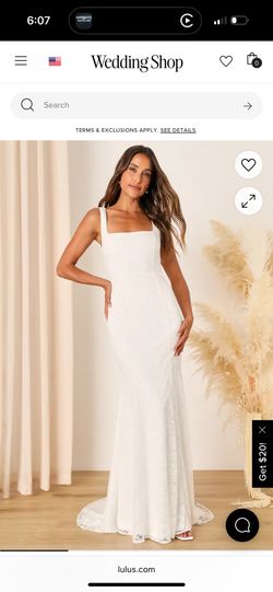 Lulus Eternal Happiness White Lace Square Neck Mermaid Maxi Dress