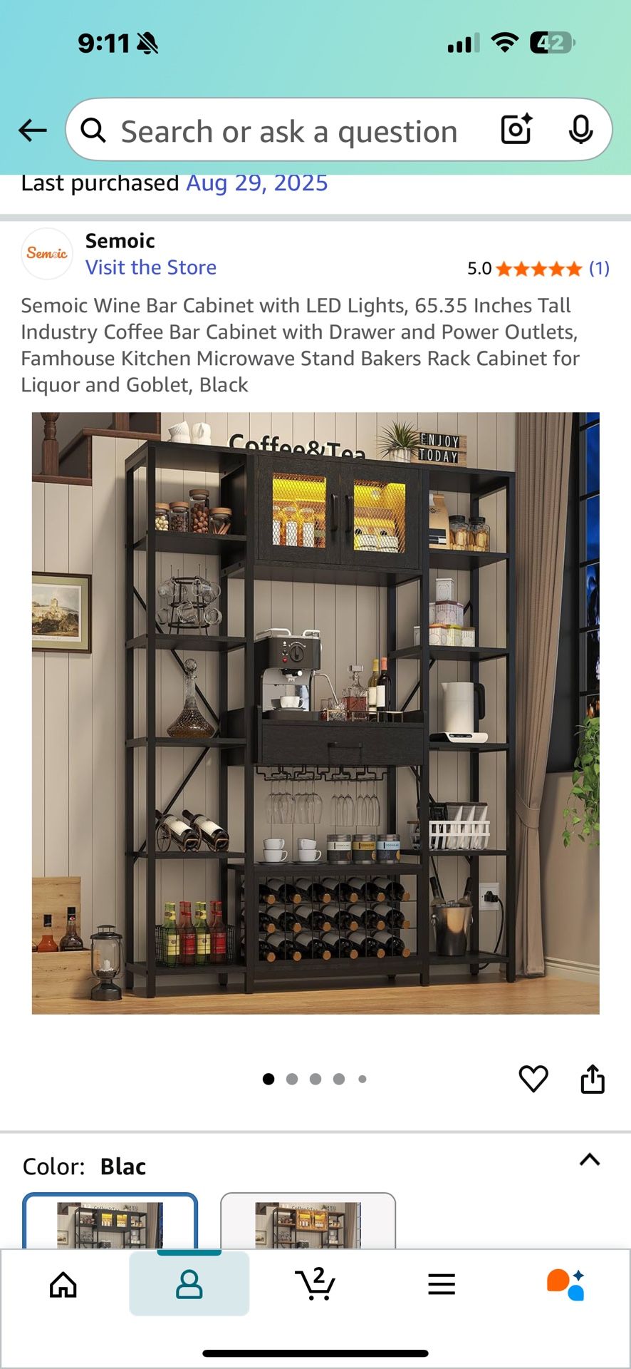 Wine Coffee Bar Bakers Rack