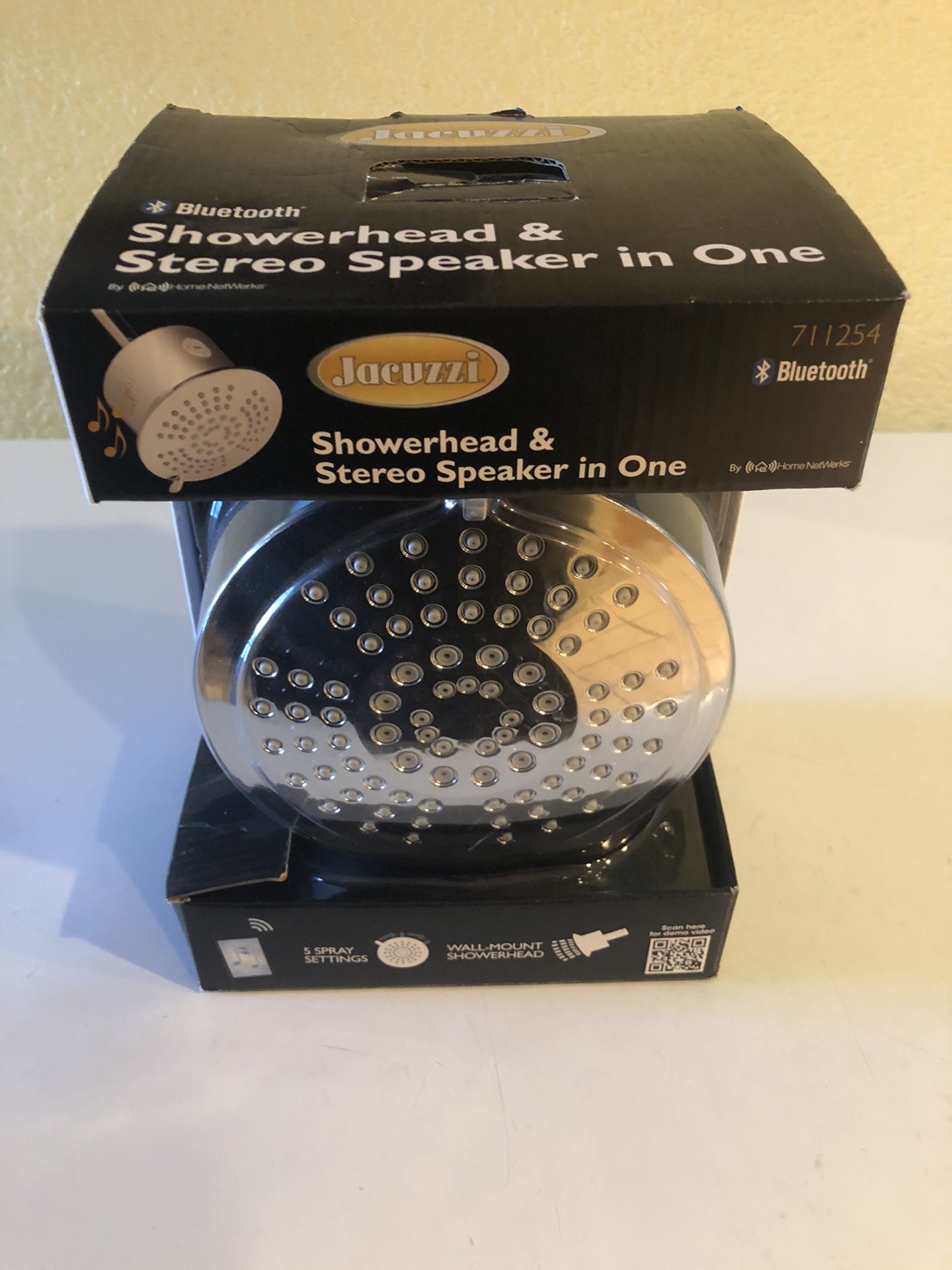 Showerhead with Bluetooth speakers