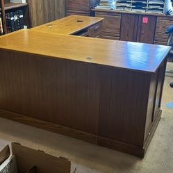 Large Executive Solid Oak Desk