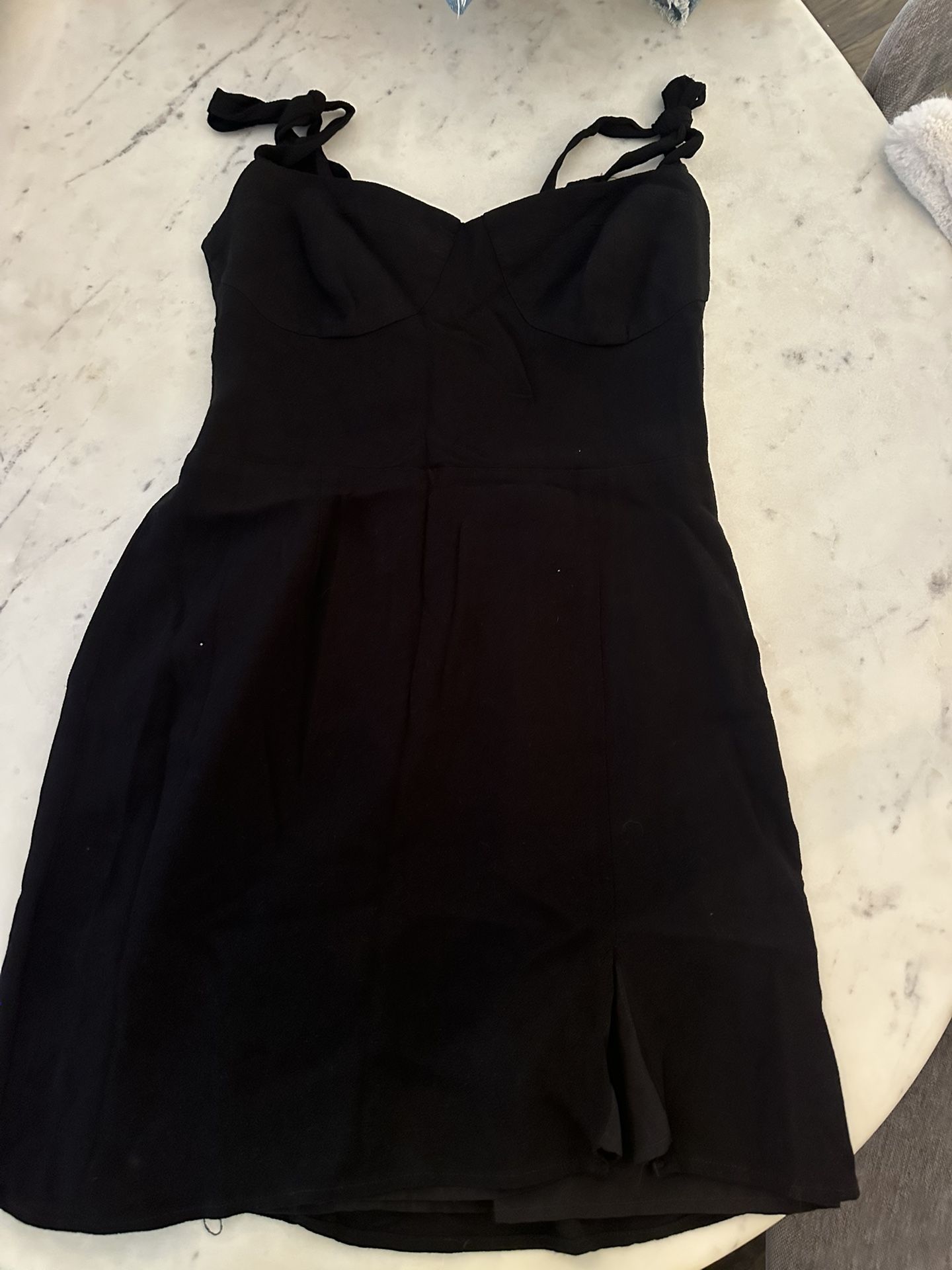 Black Linen Dress Women Small