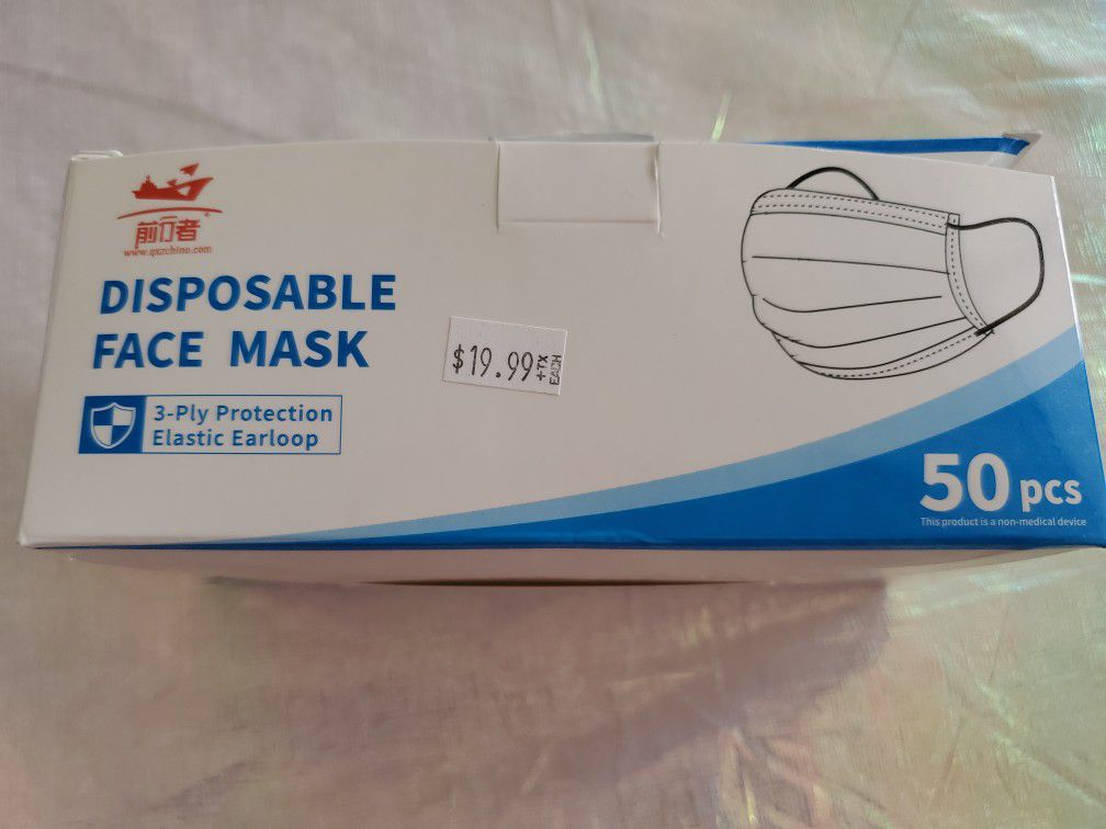 Disposable Face Mask 50 Pcs, $19.99