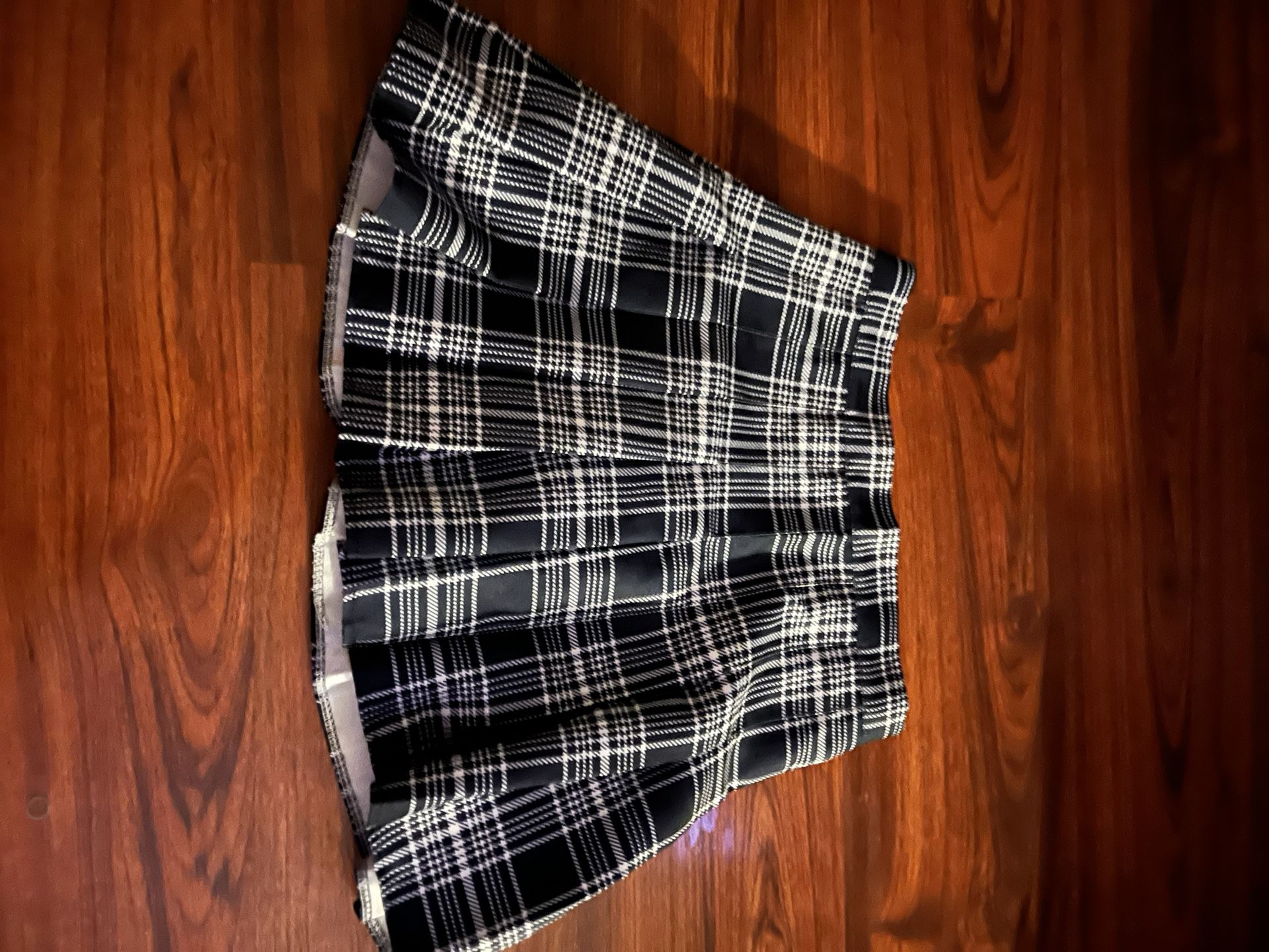 Black Plaid Skirt