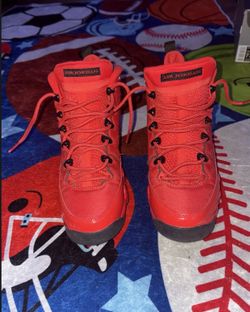Jordan Air Jordan 9 Red Black Boys' High Top Sneakers Size 7Y 302359-600