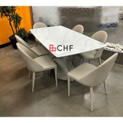 Luxury 7 Piece  Dining Table Set  