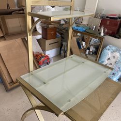 Glass & Brass Desk - Vanity. 68$
