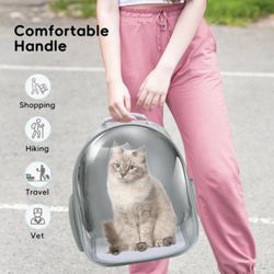 Gray (NEW) PetPack (5  Colors ) Adorable Bubble Carrying Bag for Small, Medium dogs Cats, Space Capsule Pet Park, Hiking backpack, Airline Approved 