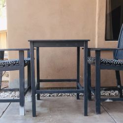 Wood High Bistro Table Set
