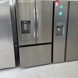 31 cu. ft. Mega Capacity Standard Depth 3-Door French Door Refrigerator in Stainless Steel with Four Types of Ice