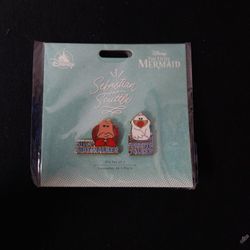 Disney Store Sebastian and Scuttle Collector Pin Set – The Little Mermaid Duo
