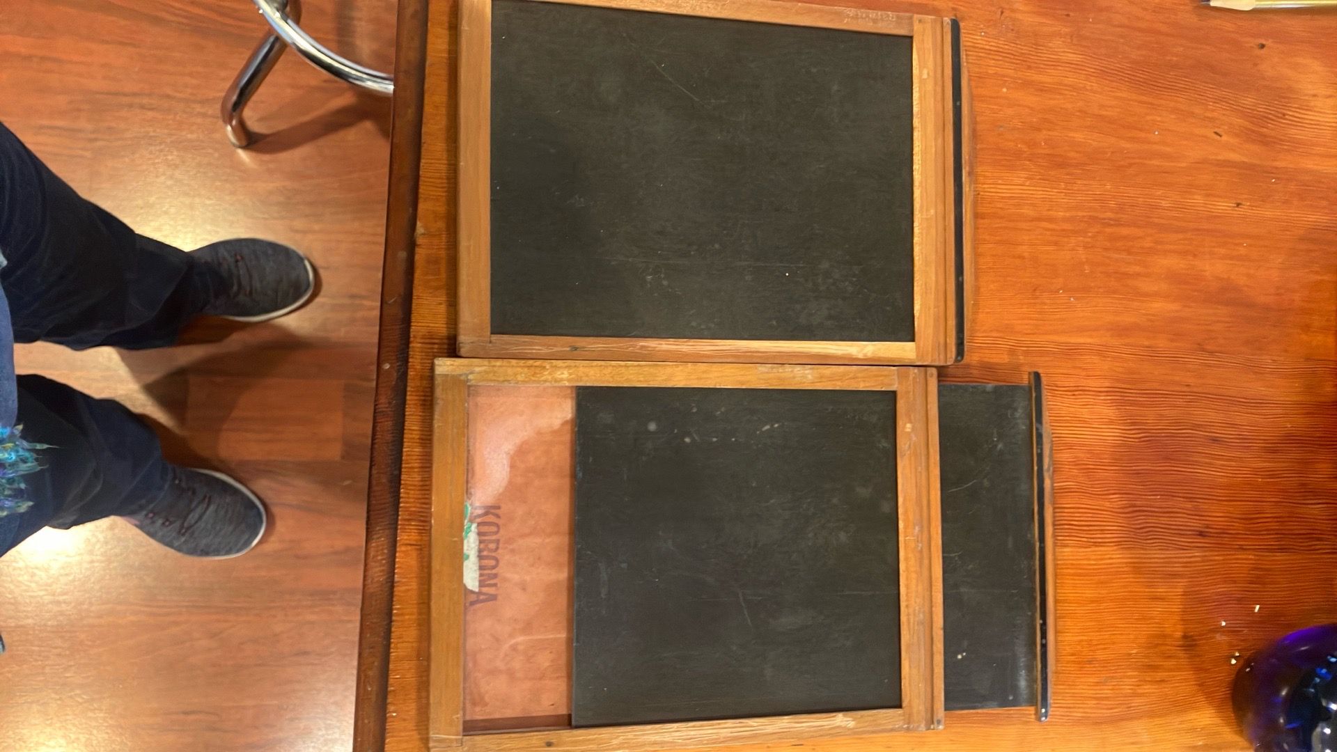 2 Antique wooden Film Holders.