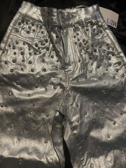 Silver Rhinestone Pants Small