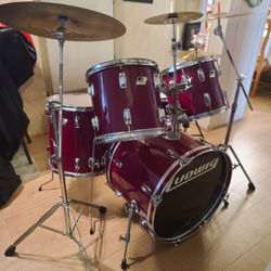 Bateria Drums / Drum Set - 5 Piece LUDWIG ROCKER from 1980 Something Complete with Bass Pedal, Cymbals & Hi-Hats, and Hardware Package for $499 FIRM 