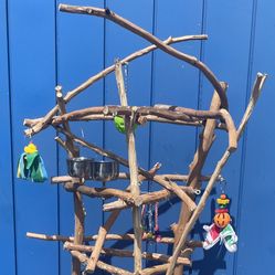 African Grey / Amazon Parrot Custom Perch Tree …! The Perfect Socializer For Mr Feathers !❤️