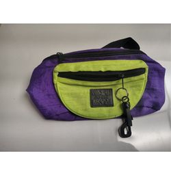 Vintage Pro Spirit Fanny Pack Retro Purple Neon Green Nylon Waist Bag Hip Pack