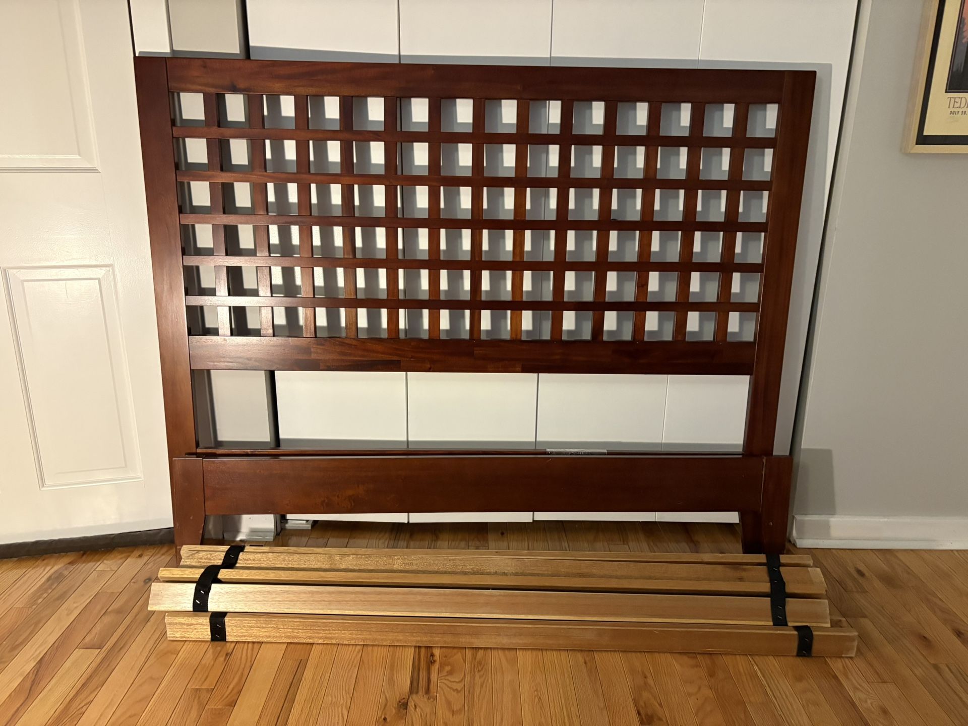 Pottery Barn Solid Oak Queen Bed Frame