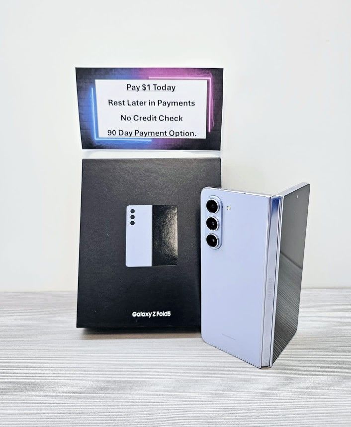 Samsung Galaxy Z Fold 5 Unlocked, FREE Smartwach/ Headphones. Pay $1 Today Rest in payments. NO CREDIT NEEDED FINANCING