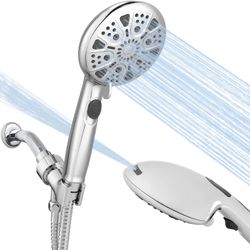 Shower Head,10 Functions High Pressure shower head with handheld, Built-in Pause Mode & 2 Power Wash, Non-Clogging Nozzles High Flow Hand Held Shower 