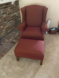 Chair With Matching Ottoman Very Good Condition