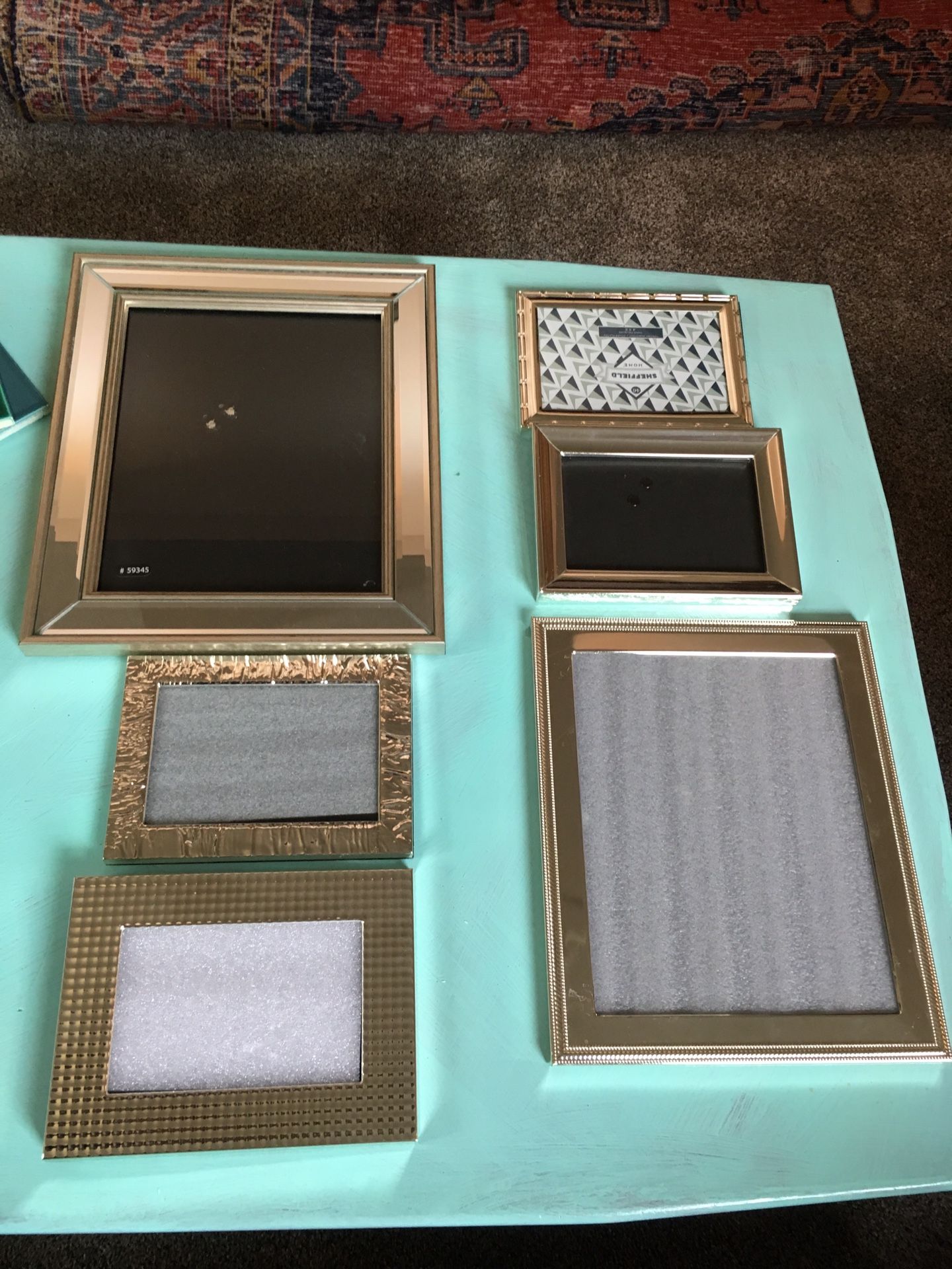 Six silver photo frames lot