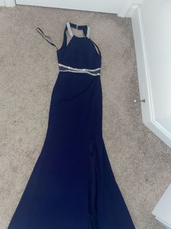 Long navy blue dress
