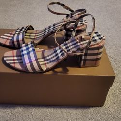 Burberry Cornwall Check Leather Sandals