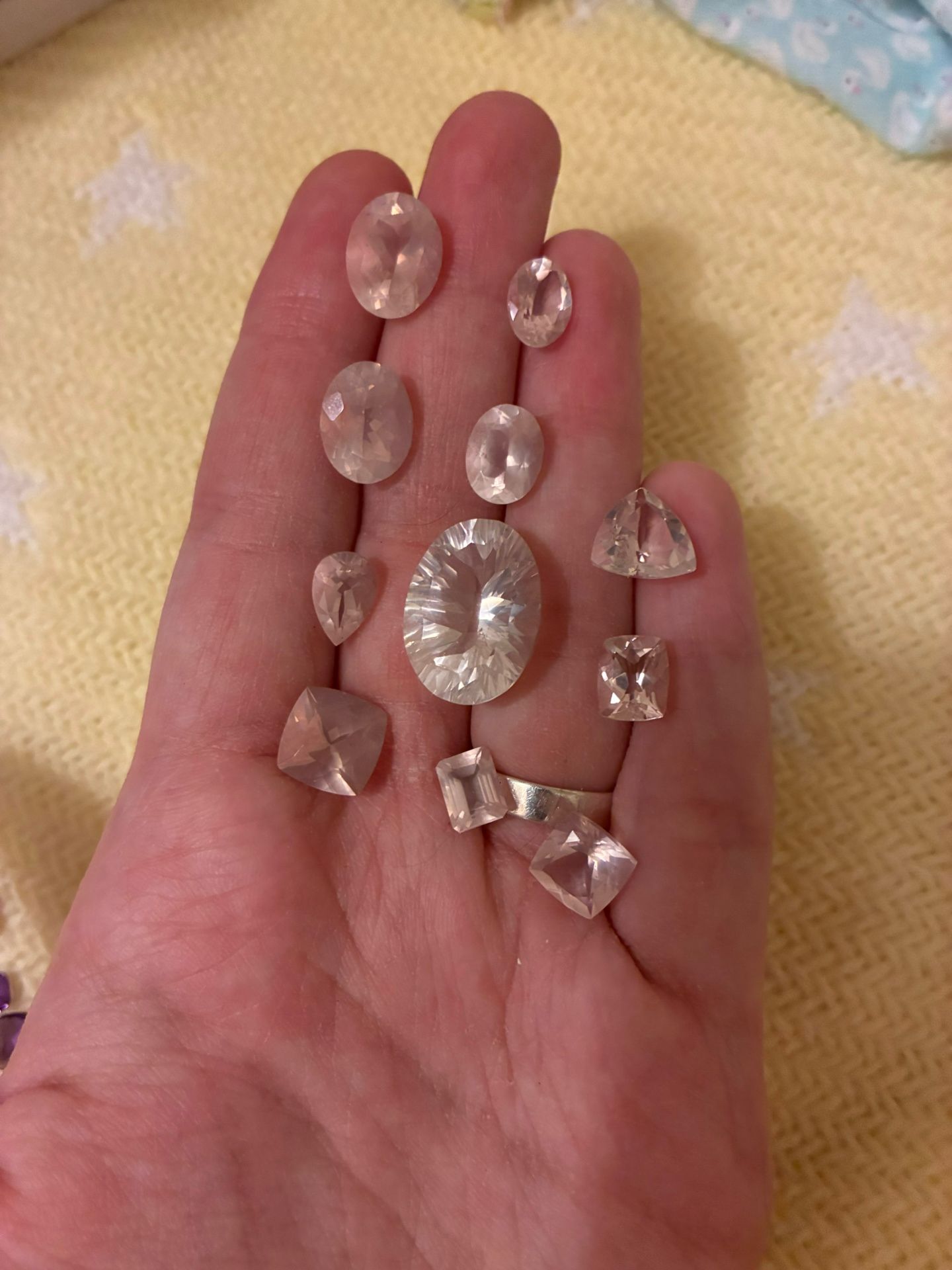 Lot Faceted Cut Rose Quartz for Jewelry Making