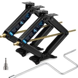 Kohree 7500lbs RV Stabilizer Leveling Scissor Jacks 24" for Travel Trailer Camper, Set of 2, Heavy Duty RV Stabilizer Jacks Kit with Crank Ha