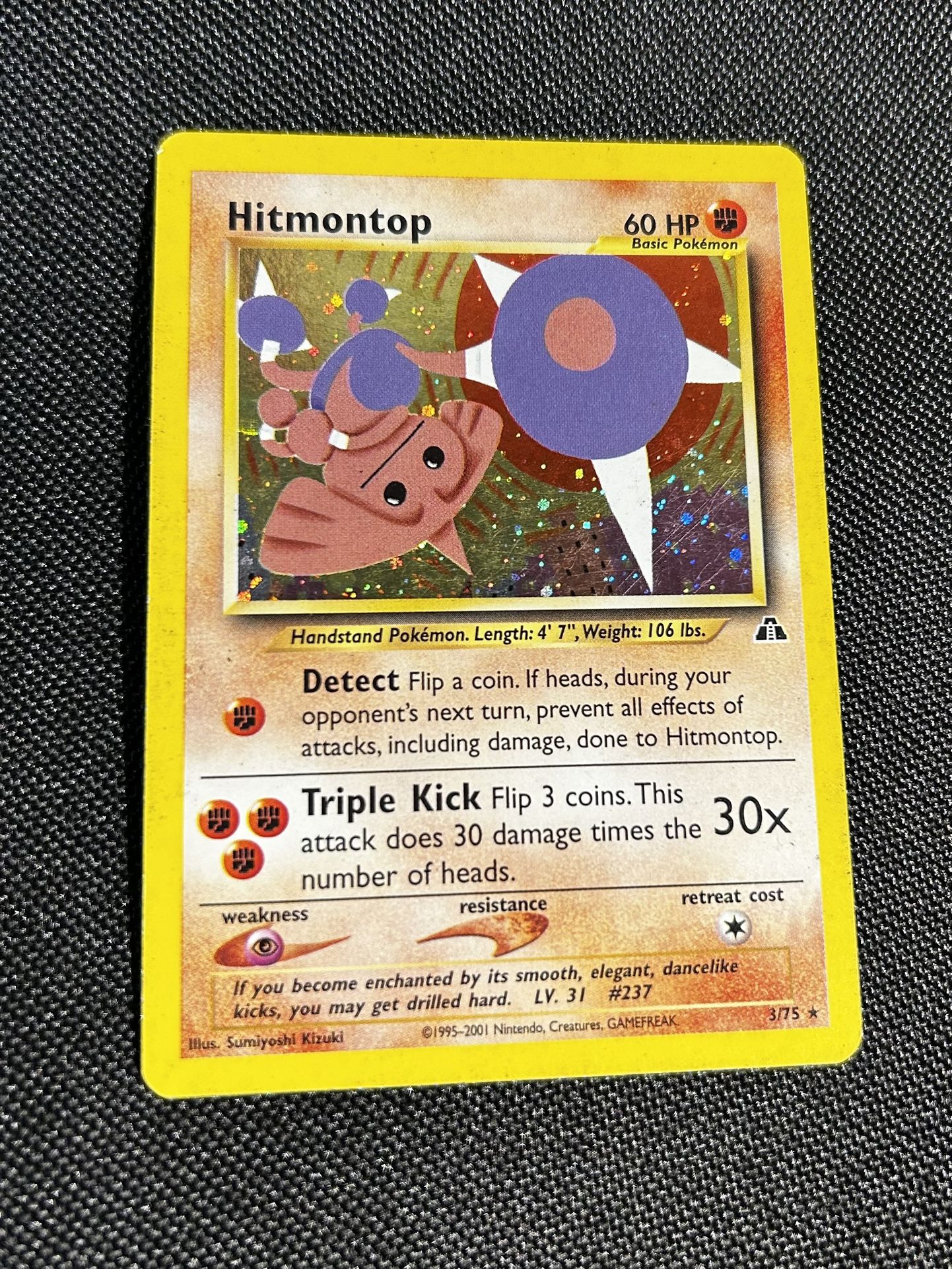 Pokémon Hitmontop — Neo Discovery 3/75 — Authentic Vintage (Moderately Played) Pokemon