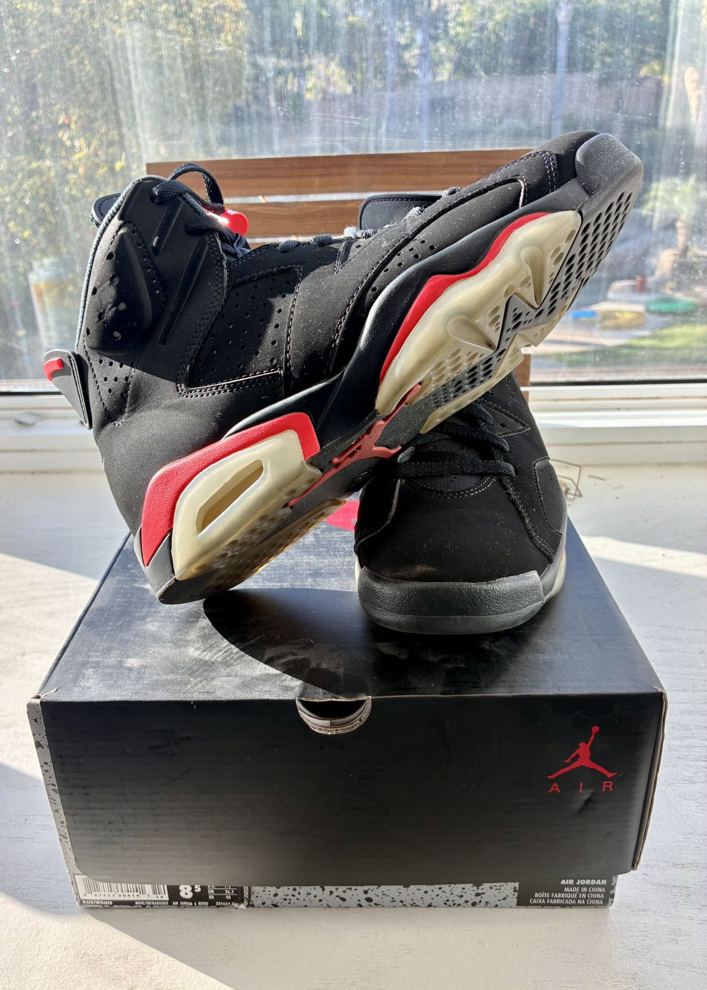 NIKE Air Jordan 6 VI Retro Black Infrared Size 8.5