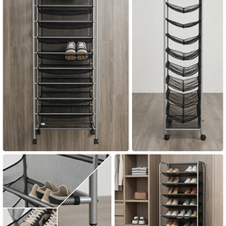 Zapatero de Malla Rodante de Alta Capacidad (10 Niveles)