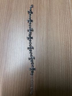 Silver Cross Link Chain Bracelet
