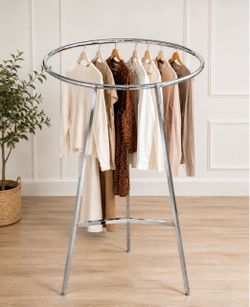5 Chrome Round Clothing Racks