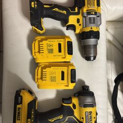 Dewalt Drill And Impact With Batteries 