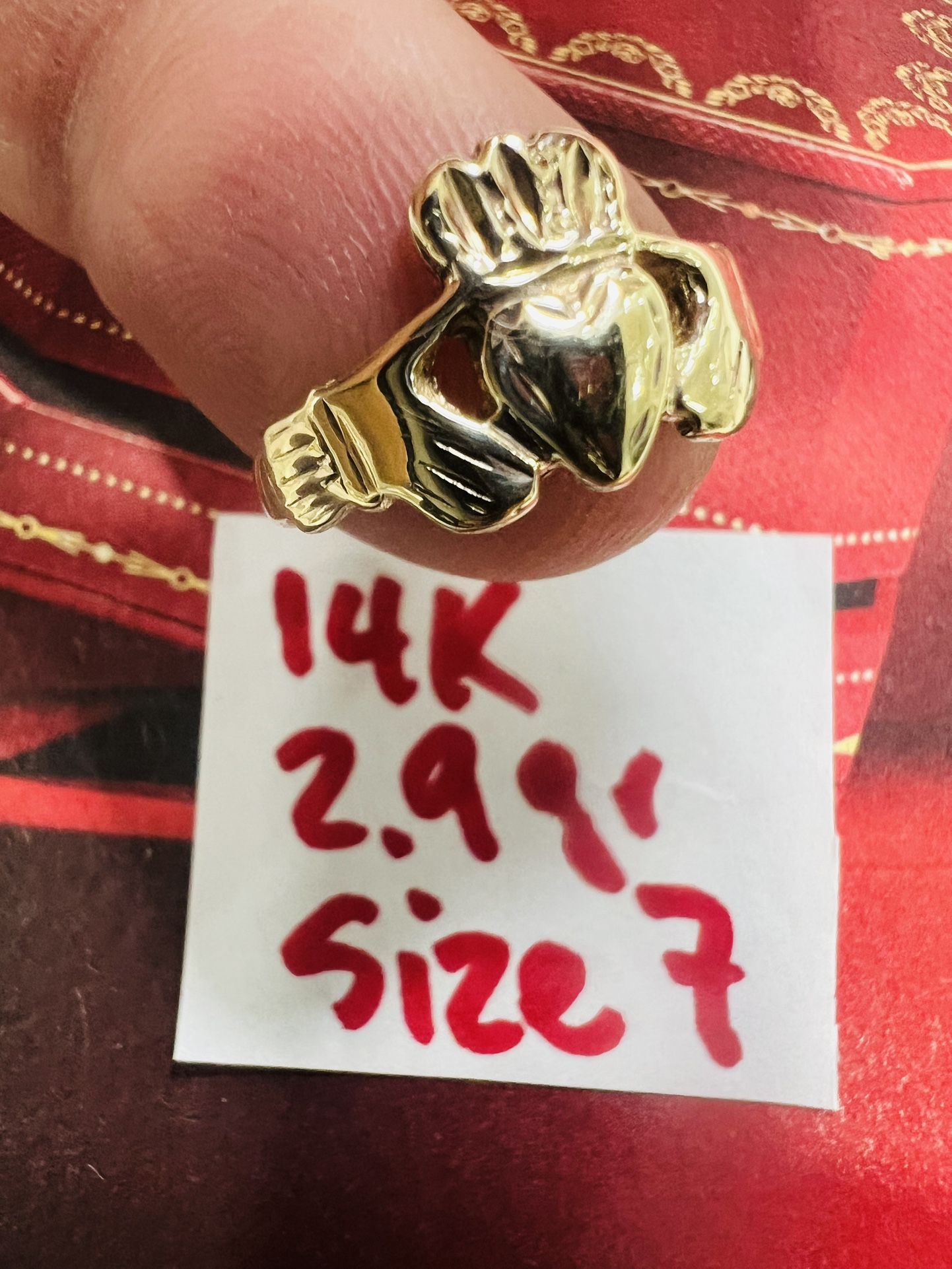 14K Solid Gold Wedding Ring 2.9Gr Size 7