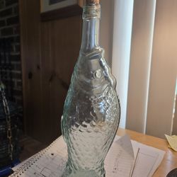 Vintage Italian fish shaped wine bottle