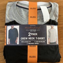 NWT Weatherproof Vintage Men’s Crew Neck Long Sleeves Tshirt 2 Pack Size XXL