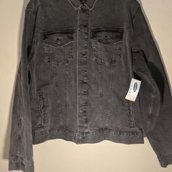 Mens Old Navy Denim Trucker Black Wash Jacket NEW WITH TAGS!