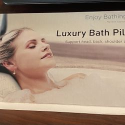 LUXURIOUS BATH PILLOW FOR TUB ERGONOMIC BATH PILLOW FOR NECK & BACK SUPPORT, NEW