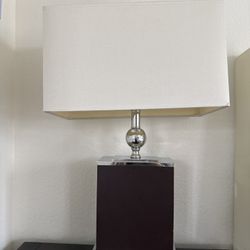 Modern Design Brown and Metallic Finish Table Lamps