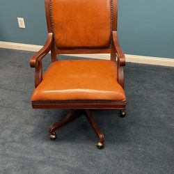 Leather/Wood Executive Office Chair Model 14478