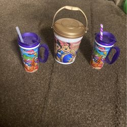 Disney Cups And Popcorn Bucket