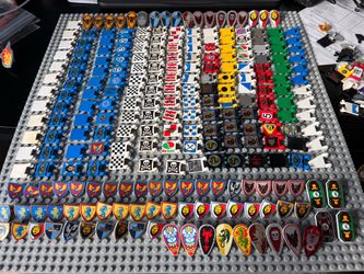 Lego flags and shields lot