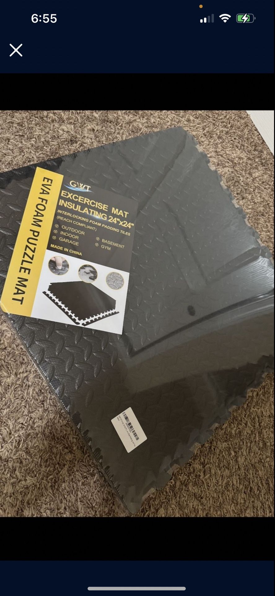 Price Drop! $80 6 Tiles Gym Mats 24x24