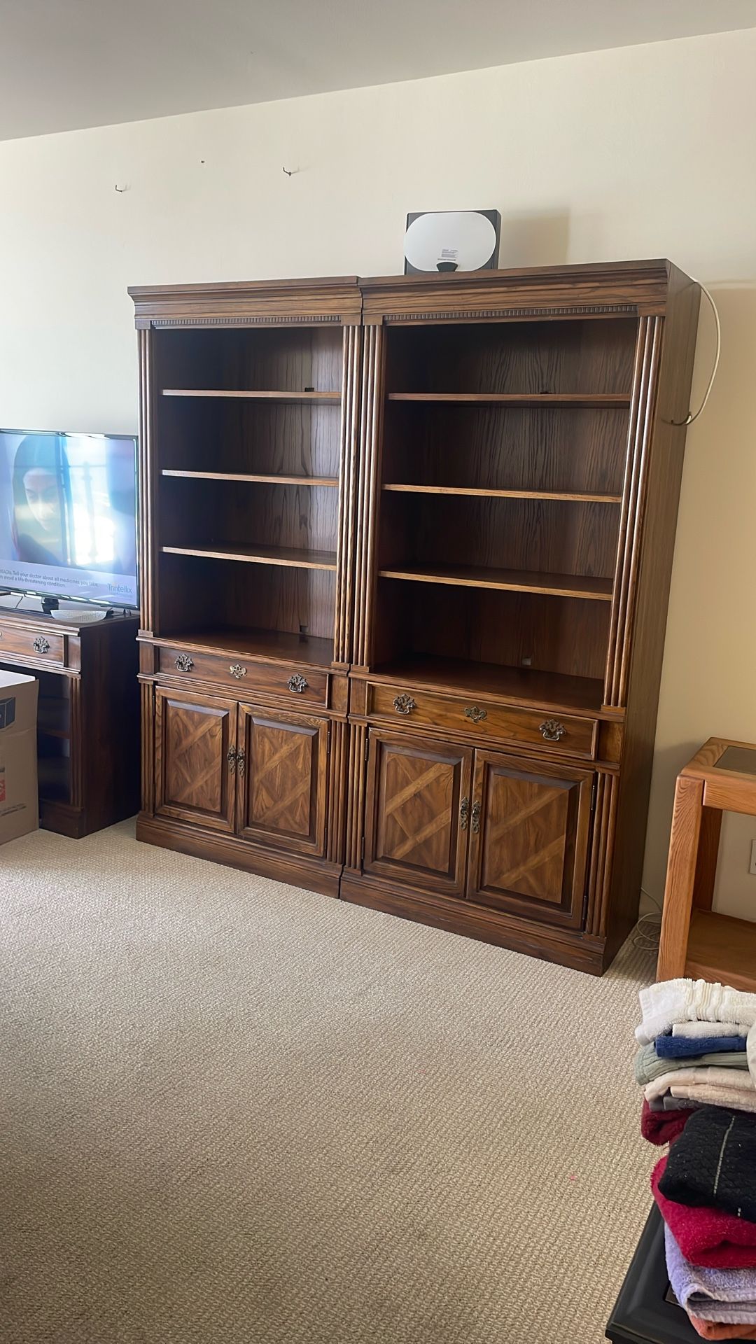 Wood Bookshelves/ Cabinets